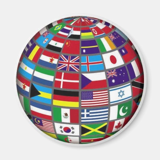 World Flags Wereldbol Magnet (Voorkant)