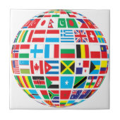World Flags Wereldbol Tegeltje (Voorkant)