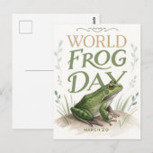 World Frog Day Watercolor Nature Art Briefkaart (Voorkant / Achterkant)