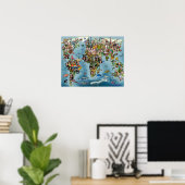 World Fun kaart Poster (Thuiskantoor)