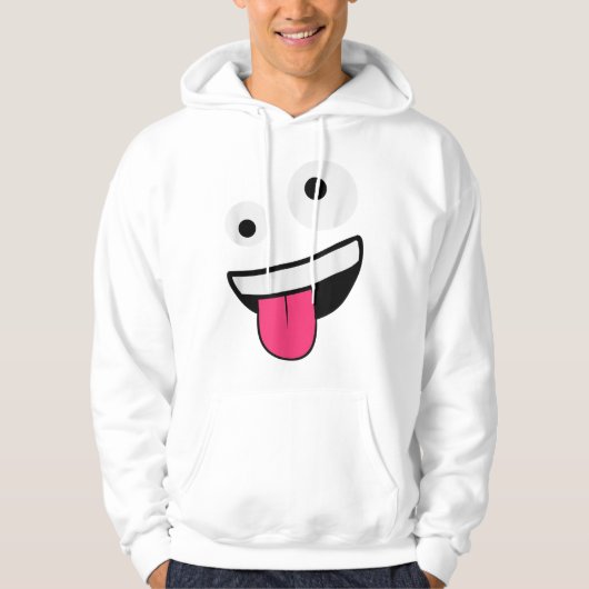 World Gekke Crazy Eyes Zany Face Emojis Hallo Hoodie (Voorkant)
