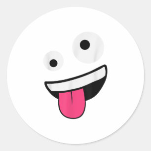 World Gekke Crazy Eyes Zany Face Emojis Hallo Ronde Sticker