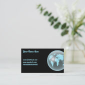 World Glass Wereldbol, Jouw naam here, Visitekaartje (Staand voorkant)