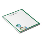 World Globe School Books Personalized Teacher Notitieblok (Schuin)