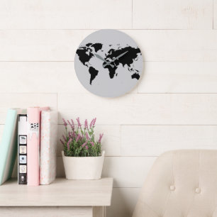world graphic map grote klok