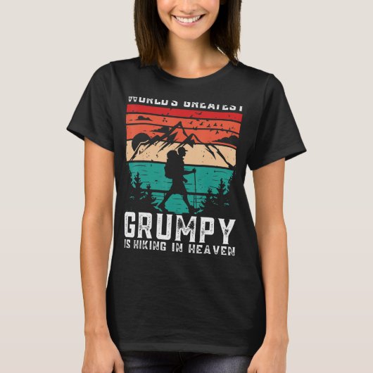 World Greatest Grumpy Hiking in Heaven Family Memo T-shirt (Voorkant)