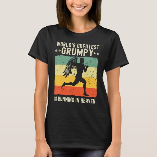 World Greatest Grumpy Running in Heaven Family Mem T-shirt (Voorkant)
