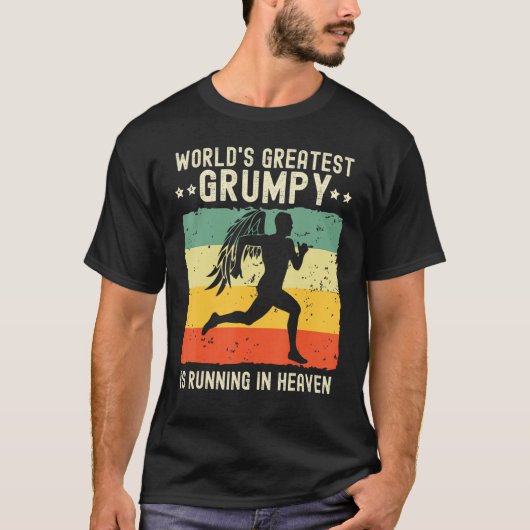 World Greatest Grumpy Running in Heaven Family Mem T-shirt (Voorkant)