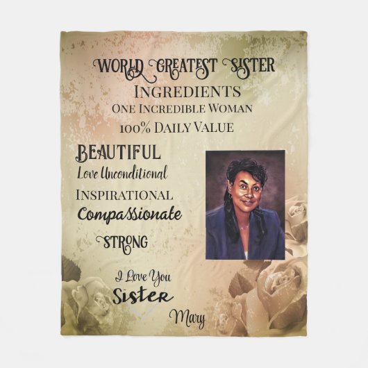 World Greatest Sister Fleece Blanket (Voorkant)