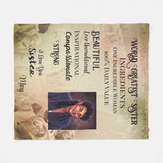 World Greatest Sister Fleece Blanket (Voorkant (Horizontaal))