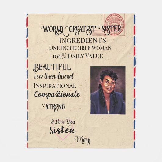 World Greatest Sister Fleece Blanket (Voorkant)