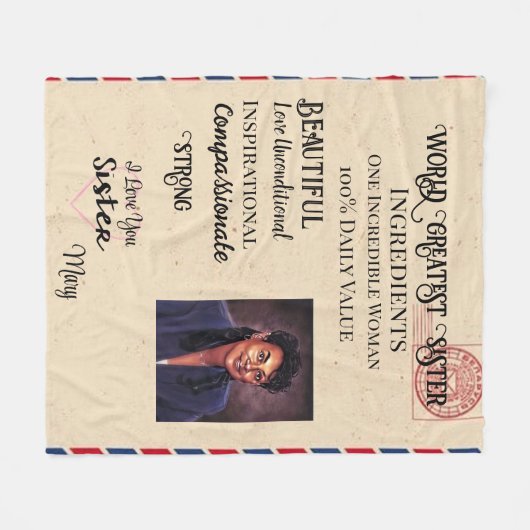 World Greatest Sister Fleece Blanket (Voorkant (Horizontaal))