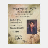 World Greatest Sister Fleece Blanket Deken (Voorkant)