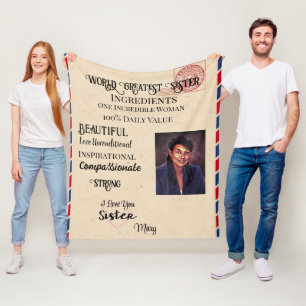 World Greatest Sister Fleece Blanket Deken