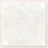 World Hand Colour Map Glazen Onderzetter (Achterkant)