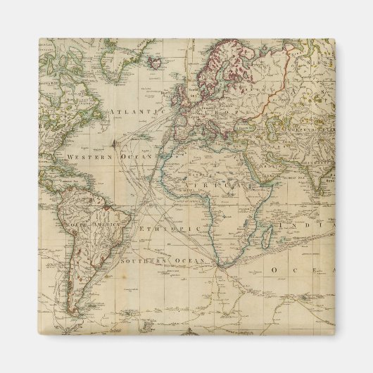 World Hand Colour Map Magneet (Voorkant)