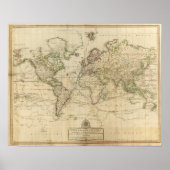 World Hand Colour Map Poster (Voorkant)