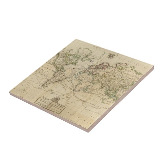 World Hand Colour Map Tegeltje (Zijkant)