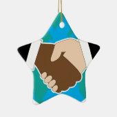 World Hand Shake Keramisch Ornament (Rechts)