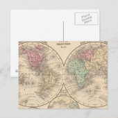World Hemispheres Map door Mitchell Briefkaart (Voorkant / Achterkant)