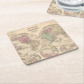 World Hemispheres Map door Mitchell Kartonnen Onderzetters (Schuin)