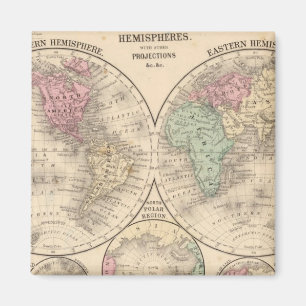World Hemispheres Map door Mitchell Magneet