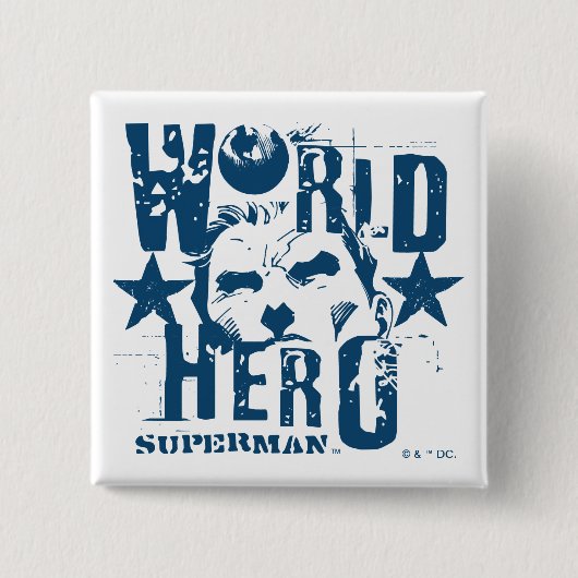 World Hero Stars Vierkante Button 5,1 Cm (Voorkant)