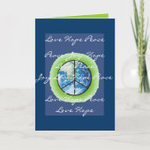 World Hope for Peace and Love Kerstcard Feestdagen Kaart (Voorkant)