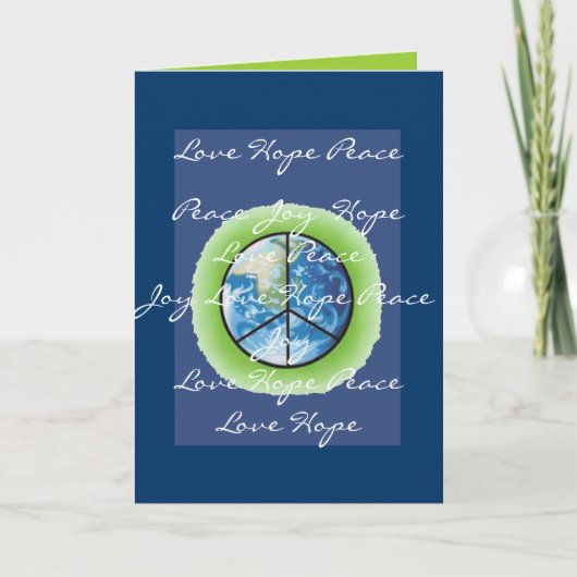 World Hope for Peace and Love Kerstcard Feestdagen Kaart (Voorkant)