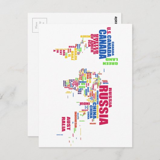 World in words card briefkaart (Voorkant / Achterkant)