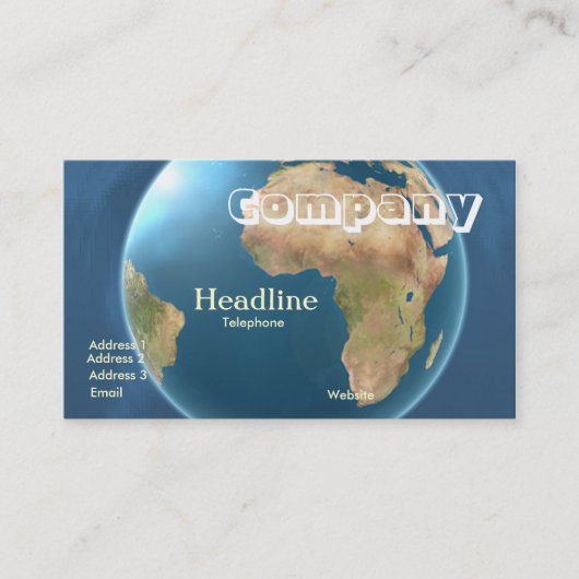 World International Wereldbol Visitekaartje/2012 C Visitekaartje (Voorkant)