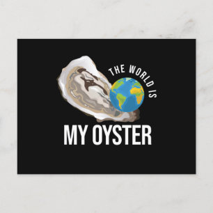 World is My Oyster Oyster Shell Briefkaart