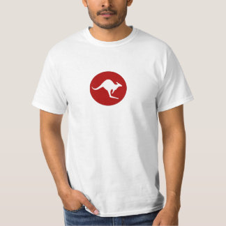World Kangaroos White Kangaroo op Maroon T-shirt
