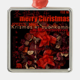 World Kerstmis Feliz Navidad Joyeux Noel Ornament