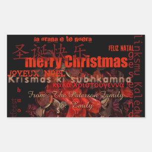 World Kerstmis Feliz Navidad Persoonlijke Sticker