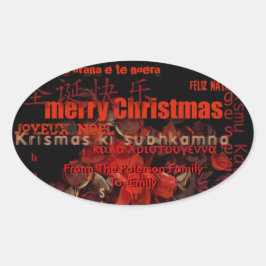 World Kerstmis Feliz Navidad Persoonlijke Sticker