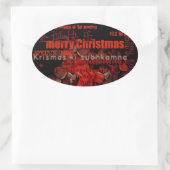 World Kerstmis Feliz Navidad Persoonlijke Sticker (Tas)