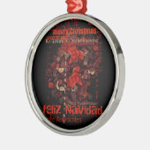 World Kerstmis - Navidad Joyeux Noel - Metalen Ornament (Links)