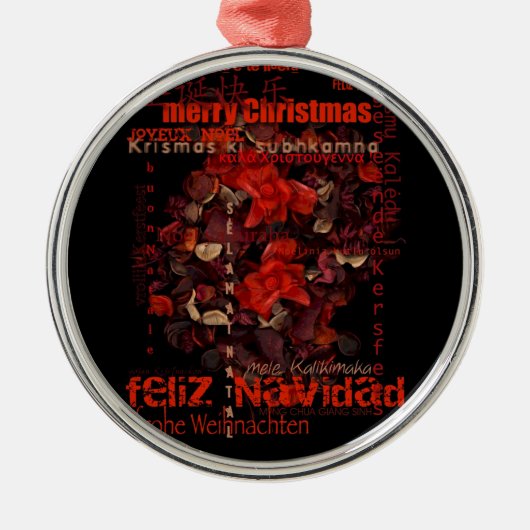 World Kerstmis - Navidad Joyeux Noel - Metalen Ornament (Voorkant)