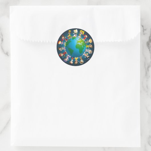 World kidz ronde sticker (Tas)