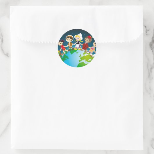World kidz ronde sticker (Tas)