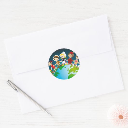 World kidz ronde sticker (Envelop)
