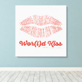 World Kiss Canvas (Insitu (Houten vloer))
