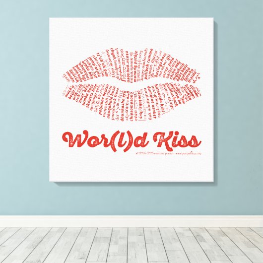 World Kiss Canvas (Insitu (Houten vloer))