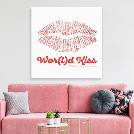 World Kiss Canvas (Insitu (Woonkamer))