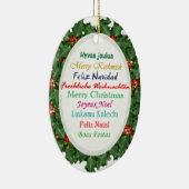 World Languages Merry kersttext Ornament (Rechts)