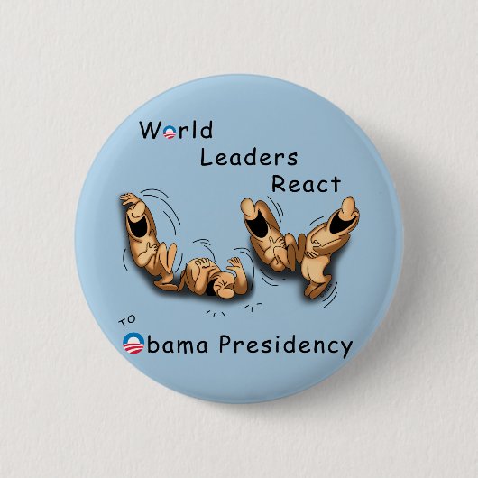 World Leaders React (Obama) Ronde Button 5,7 Cm (Voorkant)