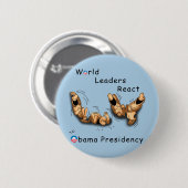 World Leaders React (Obama) Ronde Button 5,7 Cm (Voorkant /achterkant)