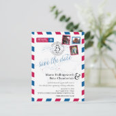 World Locations Airmail Bewaar de datum Aankondigingskaart (Staand voorkant)