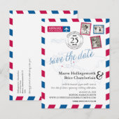 World Locations Airmail Bewaar de datum Aankondigingskaart (Voorkant / Achterkant)